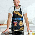 Personalized Brisbane Lions Football Apron Easter Egg Pattern Maroon Gold Tribal Dot Art Style