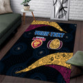 Personalized Brisbane Lions Football Area Rug Easter Egg Pattern Maroon Gold Tribal Dot Art Style
