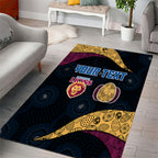 Personalized Brisbane Lions Football Area Rug Easter Egg Pattern Maroon Gold Tribal Dot Art Style
