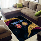 Personalized Brisbane Lions Football Area Rug Easter Egg Pattern Maroon Gold Tribal Dot Art Style