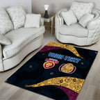 Personalized Brisbane Lions Football Area Rug Easter Egg Pattern Maroon Gold Tribal Dot Art Style
