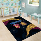 Personalized Brisbane Lions Football Area Rug Easter Egg Pattern Maroon Gold Tribal Dot Art Style