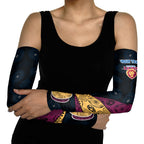 Personalized Brisbane Lions Football Arm Sleeves Easter Egg Pattern Maroon Gold Tribal Dot Art Style