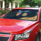 Personalized Brisbane Lions Football Auto Sun Shade Easter Egg Pattern Maroon Gold Tribal Dot Art Style