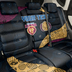 Personalized Brisbane Lions Football Back Car Seat Cover Easter Egg Pattern Maroon Gold Tribal Dot Art Style