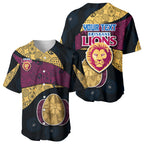 Personalized Brisbane Lions Football Baseball Jersey Easter Egg Pattern Maroon Gold Tribal Dot Art Style