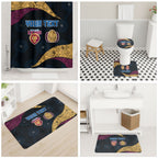 Personalized Brisbane Lions Football Bathroom Set Easter Egg Pattern Maroon Gold Tribal Dot Art Style