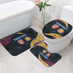 Personalized Brisbane Lions Football Bathroom Set Easter Egg Pattern Maroon Gold Tribal Dot Art Style
