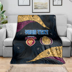 Personalized Brisbane Lions Football Blanket Easter Egg Pattern Maroon Gold Tribal Dot Art Style
