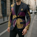 Personalized Brisbane Lions Football Blazer Easter Egg Pattern Maroon Gold Tribal Dot Art Style