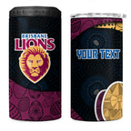 Personalized Brisbane Lions Football 4 in 1 Can Cooler Tumbler Easter Egg Pattern Maroon Gold Tribal Dot Art Style