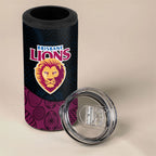 Personalized Brisbane Lions Football 4 in 1 Can Cooler Tumbler Easter Egg Pattern Maroon Gold Tribal Dot Art Style