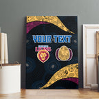Personalized Brisbane Lions Football Canvas Wall Art Easter Egg Pattern Maroon Gold Tribal Dot Art Style