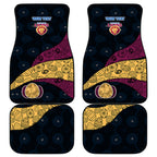 Personalized Brisbane Lions Football Car Mats Easter Egg Pattern Maroon Gold Tribal Dot Art Style