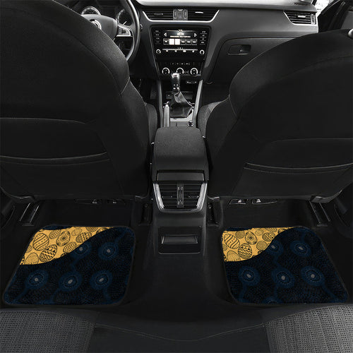 Personalized Brisbane Lions Football Car Mats Easter Egg Pattern Maroon Gold Tribal Dot Art Style