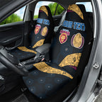 Personalized Brisbane Lions Football Car Seat Cover Easter Egg Pattern Maroon Gold Tribal Dot Art Style