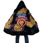Personalized Brisbane Lions Football Cloak Easter Egg Pattern Maroon Gold Tribal Dot Art Style