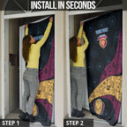 Personalized Brisbane Lions Football Door Cover Easter Egg Pattern Maroon Gold Tribal Dot Art Style