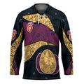 Personalized Brisbane Lions Football Hockey Jersey Easter Egg Pattern Maroon Gold Tribal Dot Art Style
