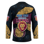 Personalized Brisbane Lions Football Hockey Jersey Easter Egg Pattern Maroon Gold Tribal Dot Art Style