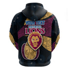 Personalized Brisbane Lions Football Hoodie Easter Egg Pattern Maroon Gold Tribal Dot Art Style