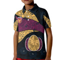 Personalized Brisbane Lions Football Kid Polo Shirt Easter Egg Pattern Maroon Gold Tribal Dot Art Style