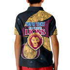 Personalized Brisbane Lions Football Kid Polo Shirt Easter Egg Pattern Maroon Gold Tribal Dot Art Style