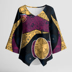 Personalized Brisbane Lions Football Kimono Sleeve Blouse Easter Egg Pattern Maroon Gold Tribal Dot Art Style