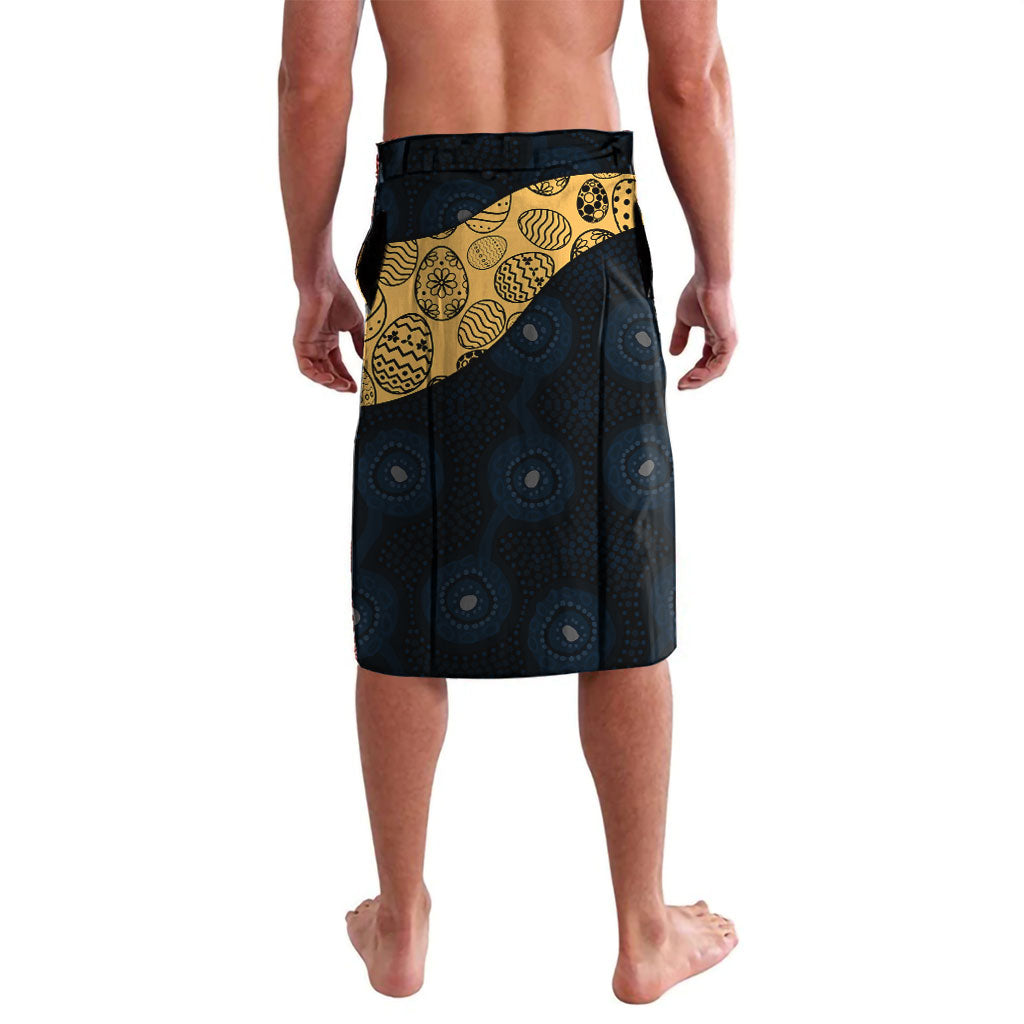 Personalized Brisbane Lions Football Lavalava Easter Egg Pattern Maroon Gold Tribal Dot Art Style