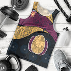 Personalized Brisbane Lions Football Men Tank Top Easter Egg Pattern Maroon Gold Tribal Dot Art Style