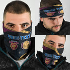Personalized Brisbane Lions Football Neck Gaiter Easter Egg Pattern Maroon Gold Tribal Dot Art Style