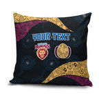 Personalized Brisbane Lions Football Pillow Cover Easter Egg Pattern Maroon Gold Tribal Dot Art Style