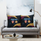 Personalized Brisbane Lions Football Pillow Cover Easter Egg Pattern Maroon Gold Tribal Dot Art Style