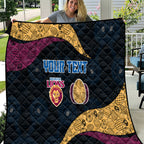 Personalized Brisbane Lions Football Quilt Easter Egg Pattern Maroon Gold Tribal Dot Art Style