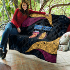 Personalized Brisbane Lions Football Quilt Easter Egg Pattern Maroon Gold Tribal Dot Art Style