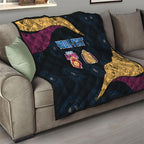 Personalized Brisbane Lions Football Quilt Easter Egg Pattern Maroon Gold Tribal Dot Art Style