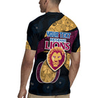Personalized Brisbane Lions Football Rugby Jersey Easter Egg Pattern Maroon Gold Tribal Dot Art Style