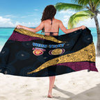 Personalized Brisbane Lions Football Sarong Easter Egg Pattern Maroon Gold Tribal Dot Art Style