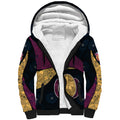 Personalized Brisbane Lions Football Sherpa Hoodie Easter Egg Pattern Maroon Gold Tribal Dot Art Style