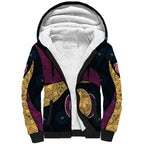 Personalized Brisbane Lions Football Sherpa Hoodie Easter Egg Pattern Maroon Gold Tribal Dot Art Style
