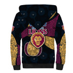 Personalized Brisbane Lions Football Sherpa Hoodie Easter Egg Pattern Maroon Gold Tribal Dot Art Style