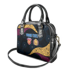 Personalized Brisbane Lions Football Shoulder Handbag Easter Egg Pattern Maroon Gold Tribal Dot Art Style