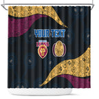 Personalized Brisbane Lions Football Shower Curtain Easter Egg Pattern Maroon Gold Tribal Dot Art Style
