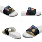 Personalized Brisbane Lions Football Slide Sandals Easter Egg Pattern Maroon Gold Tribal Dot Art Style