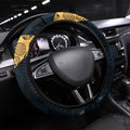 Brisbane Lions Football Steering Wheel Cover Easter Egg Pattern Maroon Gold Tribal Dot Art Style