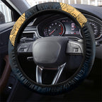 Brisbane Lions Football Steering Wheel Cover Easter Egg Pattern Maroon Gold Tribal Dot Art Style