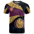 Personalized Brisbane Lions Football T Shirt Easter Egg Pattern Maroon Gold Tribal Dot Art Style
