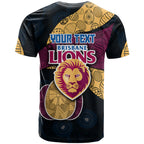 Personalized Brisbane Lions Football T Shirt Easter Egg Pattern Maroon Gold Tribal Dot Art Style