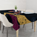 Personalized Brisbane Lions Football Tablecloth Easter Egg Pattern Maroon Gold Tribal Dot Art Style