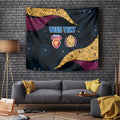 Personalized Brisbane Lions Football Tapestry Easter Egg Pattern Maroon Gold Tribal Dot Art Style